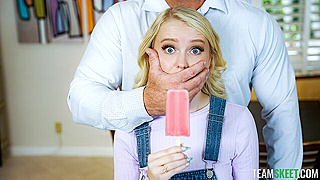 Desperate Babysitter Surrenders To Naughty Teen’s Relentless Groping & Gives Her Rough Creampie