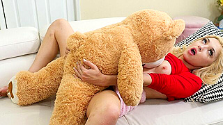 Tiny Slut Gets Caught Fucking Her Teddy Bear Before Valentine’s Day Domination By Her Jealous Hunk