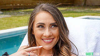 Petite Poolside Tease Gets Pounded By Horny Neighbor’s Thick Cock In Steamy Bedroom Domination