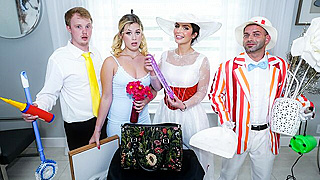 Naughty Teens Get Taught a Dirty Lesson by a Magic Nanny Who Turns Cleaning Into Steamy Fun