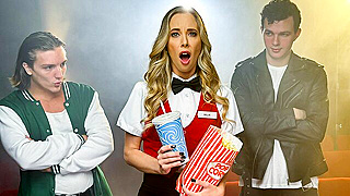 Haunted Theater Fuckfest: Ghosts Ravage Curvy Usher in Paranormal Threesome