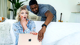 Bigoted Blonde MILF Gobbles Caramel Cock & Gets Pounded Into Submission