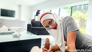 Naughty Mom Unleashed - Hijabi MILF Gets Filthy with Horny StepSon on 4th of July