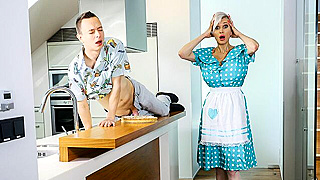 Mom Loses It When She Catches Him Fucking a Cake – Ends Up Riding His Thick Cock