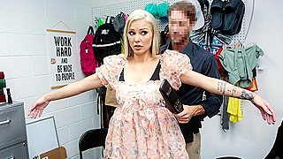 Hot MILF Strip-Searched by Security After Shoplifting, Gets Fucked Hard on Desk