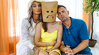 Slutty Makeover Turns Nerdy Stepsister into a Cock-Hungry Threesome Freak