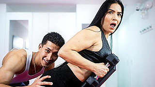 Busty Latina MILF Seduces Young Trainer with Her Juicy Tits & Tight Pussy