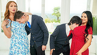 Busted Moms Teach Their Shy Sons How to Fuck Like Men After School Bullying Backfires