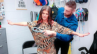 Thieving Slut Begs For Mercy As Two Brutal Cocks Punish Her Shoplifting Ass
