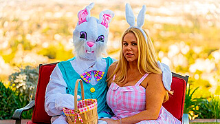 Bootylicious MILF Bent Over In Her Backyard Gets Ravished By Horny Easter Bunny