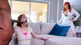 MILF Catches Hubby’s Best Friend Fucking Teen, Dominates Them Both In Rough Threesome