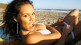 Horny Beach Nympho Gobbles Dick & Rides Hard Like A Starved Slut!