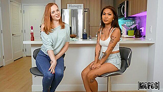 Thick Asian MILF And Busty Brunette Dominate With Squirting Orgasms And Rough Anal
