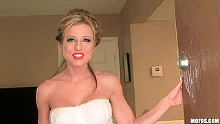 Blonde Milf Goes Wild, Gagging On Neighbor’s Monster Cock Like A Thirsty Slut!